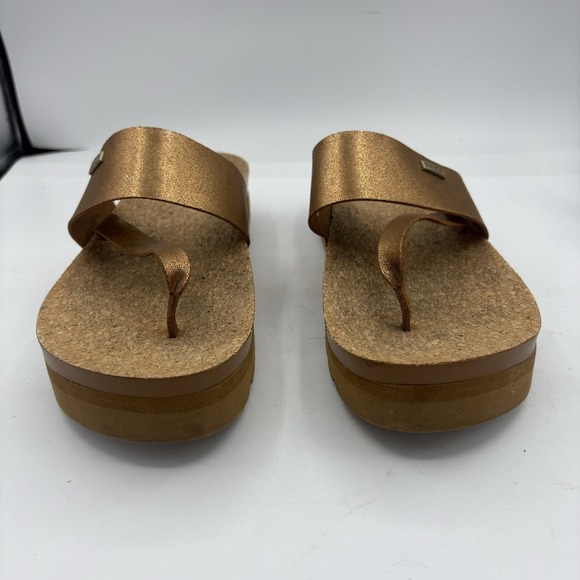 Reef Shoes Womens Size 11 Cushion Sol Hi Platform Sandals‎ Bronze Slide - Picture 5 of 10